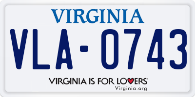 VA license plate VLA0743