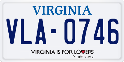 VA license plate VLA0746