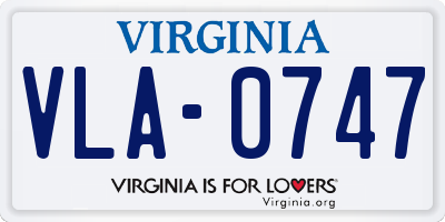 VA license plate VLA0747
