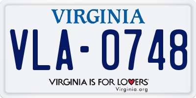 VA license plate VLA0748