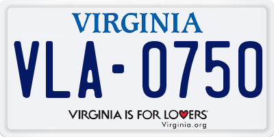 VA license plate VLA0750