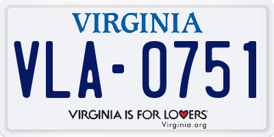 VA license plate VLA0751