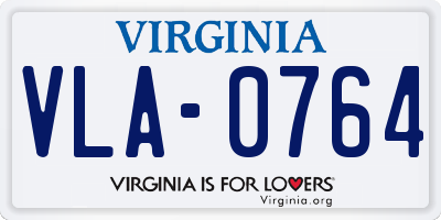 VA license plate VLA0764