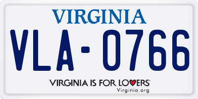 VA license plate VLA0766
