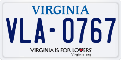 VA license plate VLA0767