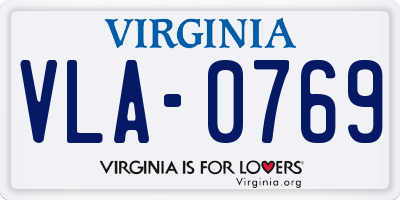 VA license plate VLA0769