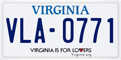 VA license plate VLA0771
