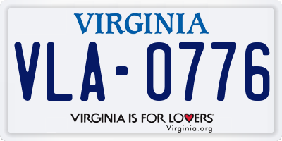 VA license plate VLA0776