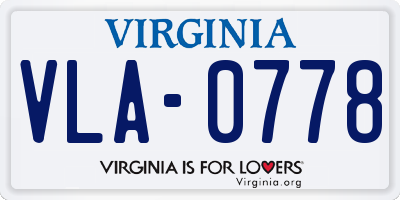 VA license plate VLA0778