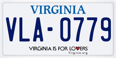 VA license plate VLA0779