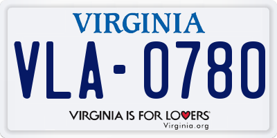 VA license plate VLA0780