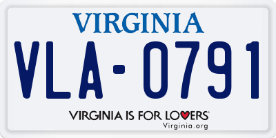 VA license plate VLA0791