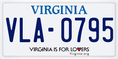 VA license plate VLA0795