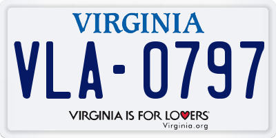 VA license plate VLA0797