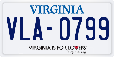 VA license plate VLA0799