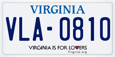 VA license plate VLA0810