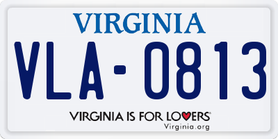 VA license plate VLA0813