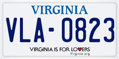 VA license plate VLA0823