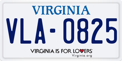 VA license plate VLA0825