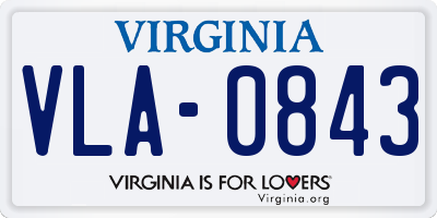 VA license plate VLA0843