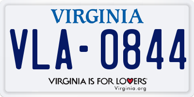 VA license plate VLA0844