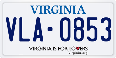 VA license plate VLA0853