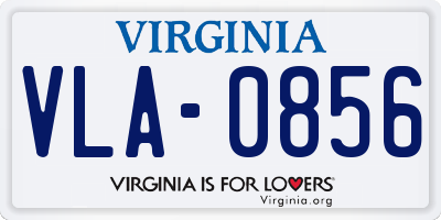 VA license plate VLA0856