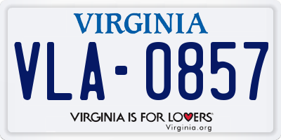 VA license plate VLA0857