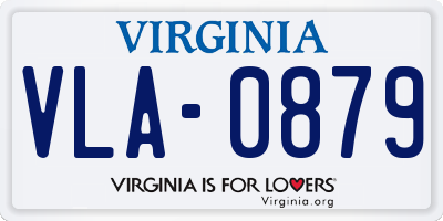 VA license plate VLA0879