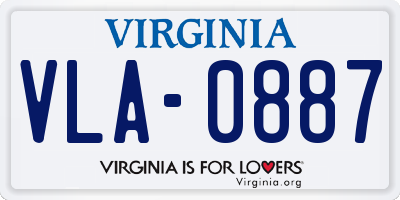 VA license plate VLA0887