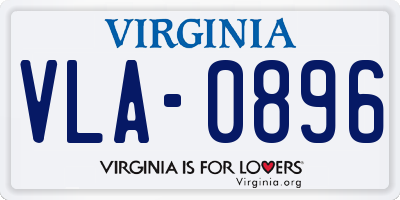 VA license plate VLA0896