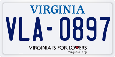 VA license plate VLA0897