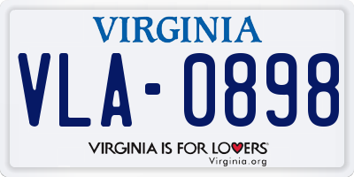 VA license plate VLA0898