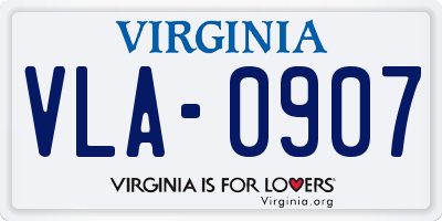 VA license plate VLA0907