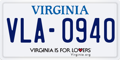 VA license plate VLA0940