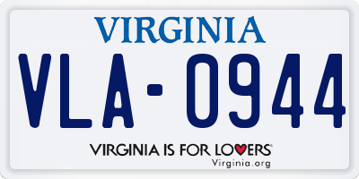 VA license plate VLA0944