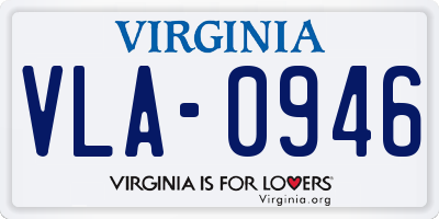 VA license plate VLA0946