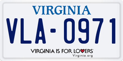 VA license plate VLA0971