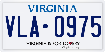 VA license plate VLA0975
