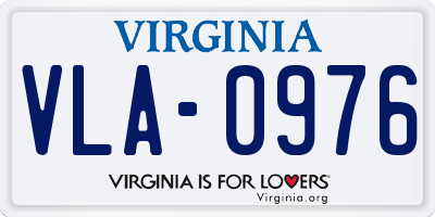 VA license plate VLA0976
