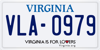 VA license plate VLA0979