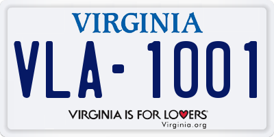 VA license plate VLA1001