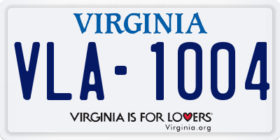 VA license plate VLA1004