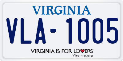 VA license plate VLA1005