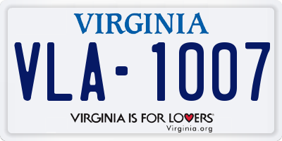 VA license plate VLA1007