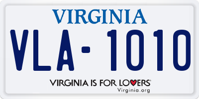 VA license plate VLA1010