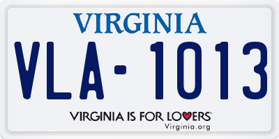 VA license plate VLA1013