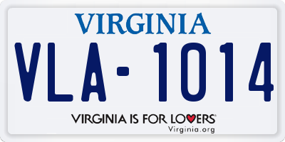 VA license plate VLA1014