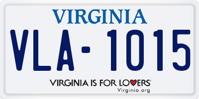 VA license plate VLA1015