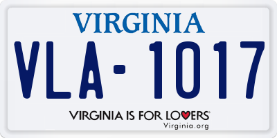 VA license plate VLA1017